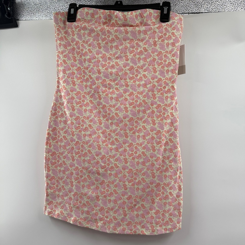 BP. Floral Print Tube Mini Dress Casual Bodycon‎ Sleeveless Pink M